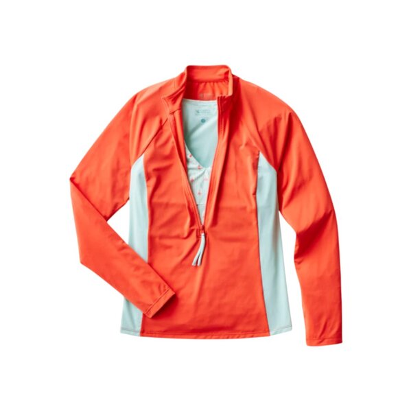 Carve Designs Montana Rash Guard Top Sun Shirt Womens XS Orange Long Sleeve UPF - Picture 1 of 13